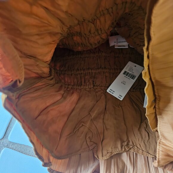 NWT! Anthropologie Tiered Ruffled Lined Tank, XXS, Honey/Caramel - Picture 10 of 10